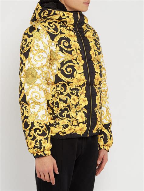 versace signature wild print hooded jacket|versace men's coats.